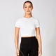 Shape bezešvý crop top s krátkými rukávy - Bílý