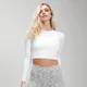 MP Dámský Crop Top s dlouhým rukávem - Bílý