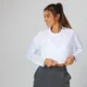Boxy top s dlouhým rukávem - Bílý