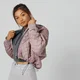 Oversized prošívaná Bomber bunda - Růžová