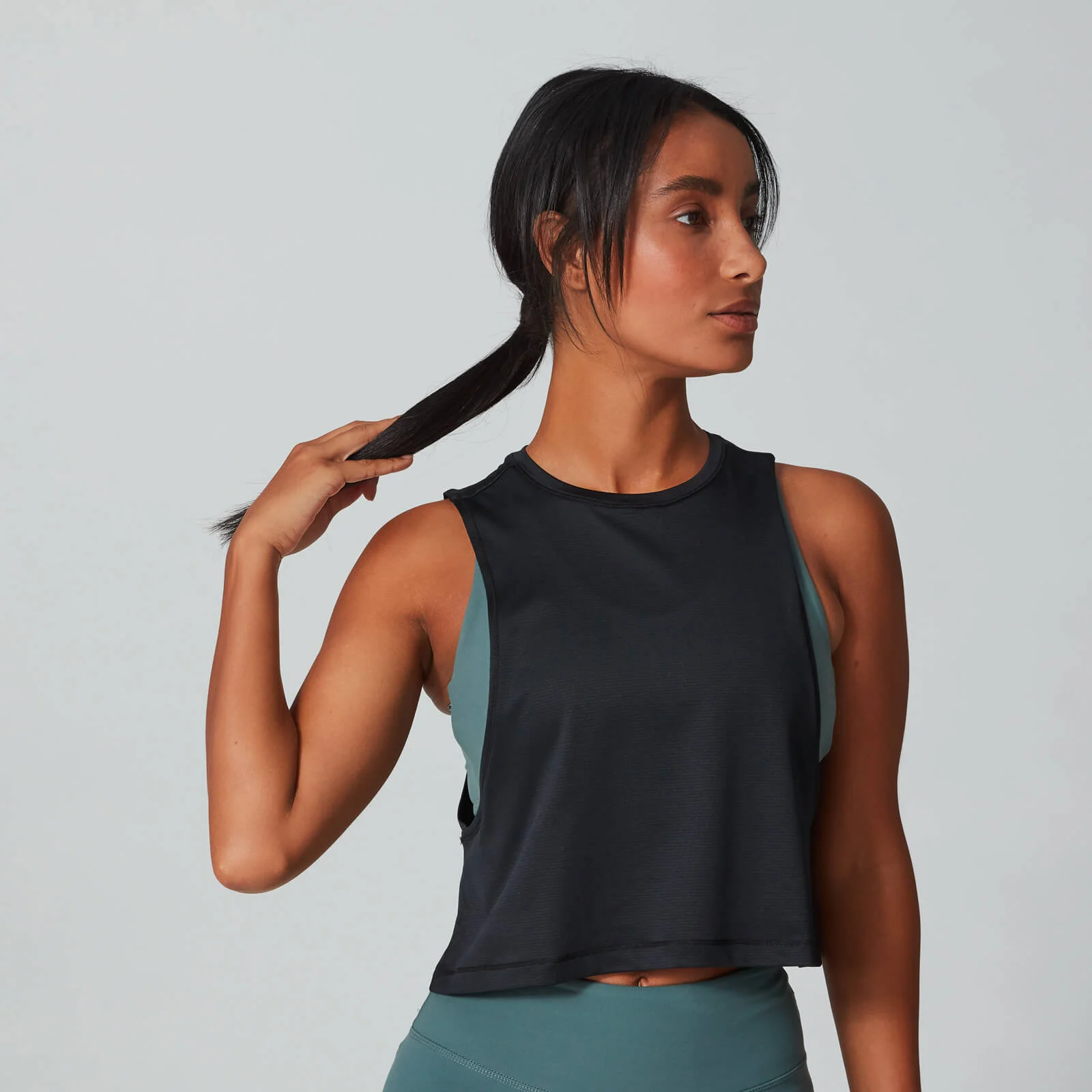 Tréninkový Drop Armhole Crop Top - Černý - XS Obrázek 1