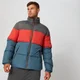 Colour Block Puffer bunda - Modrá