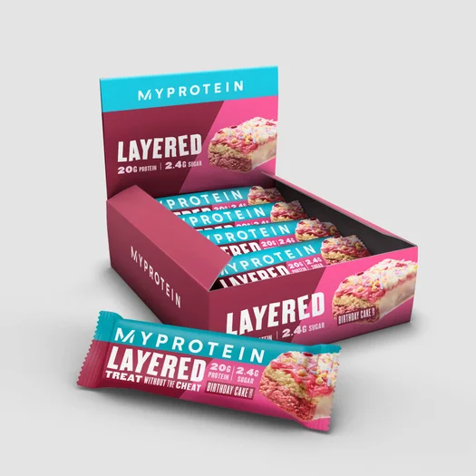 Šestivrstvá proteinová tyčinka - 12 x 60g - Narozeninový dort
