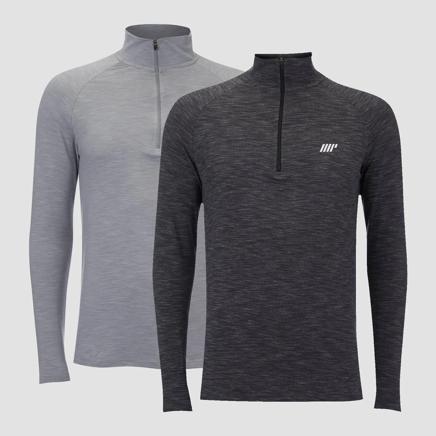 Performance top s 1/4 zipem - 2 pack - Uhlový/Šedý melír - XS Obrázek 1