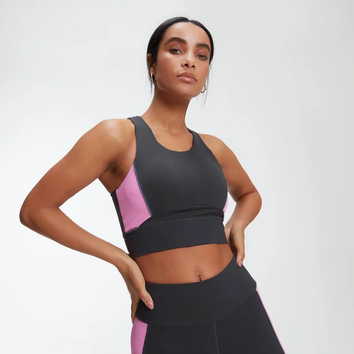 Power Longline Crop Top - Černý