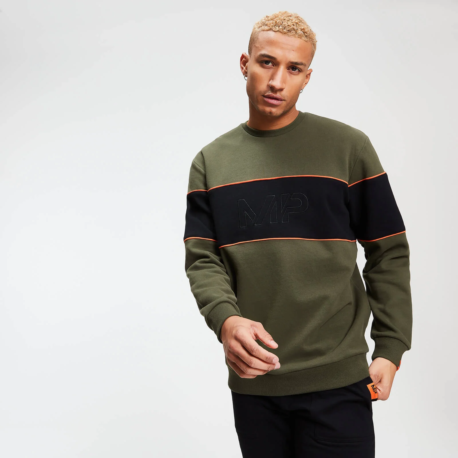 MP Men's Rest Day Stripe Sweatshirt - Army Green - XS Obrázek 1