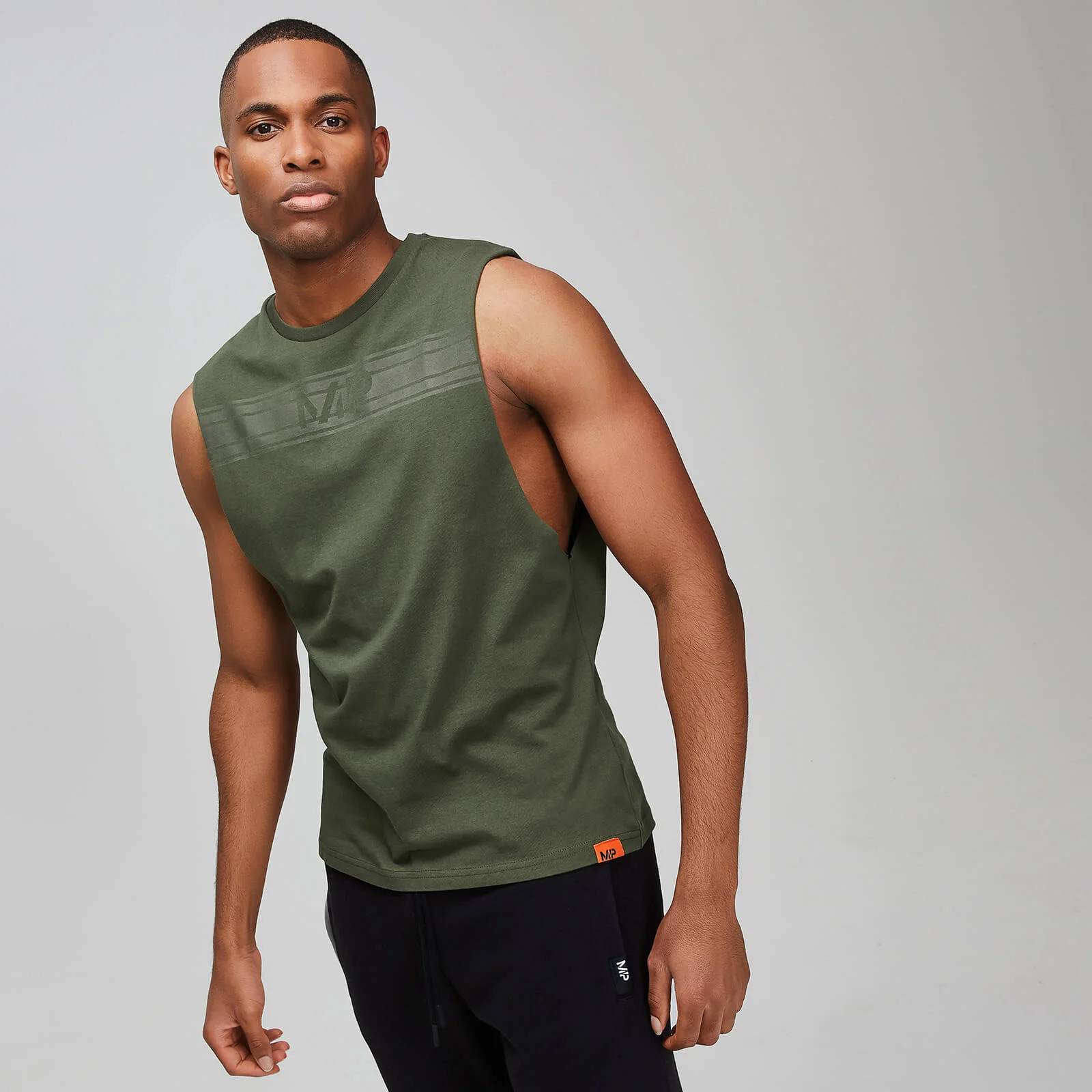 MP Men's Rest Day Drop Armhole Tank Top - Army Green - XS Obrázek 1