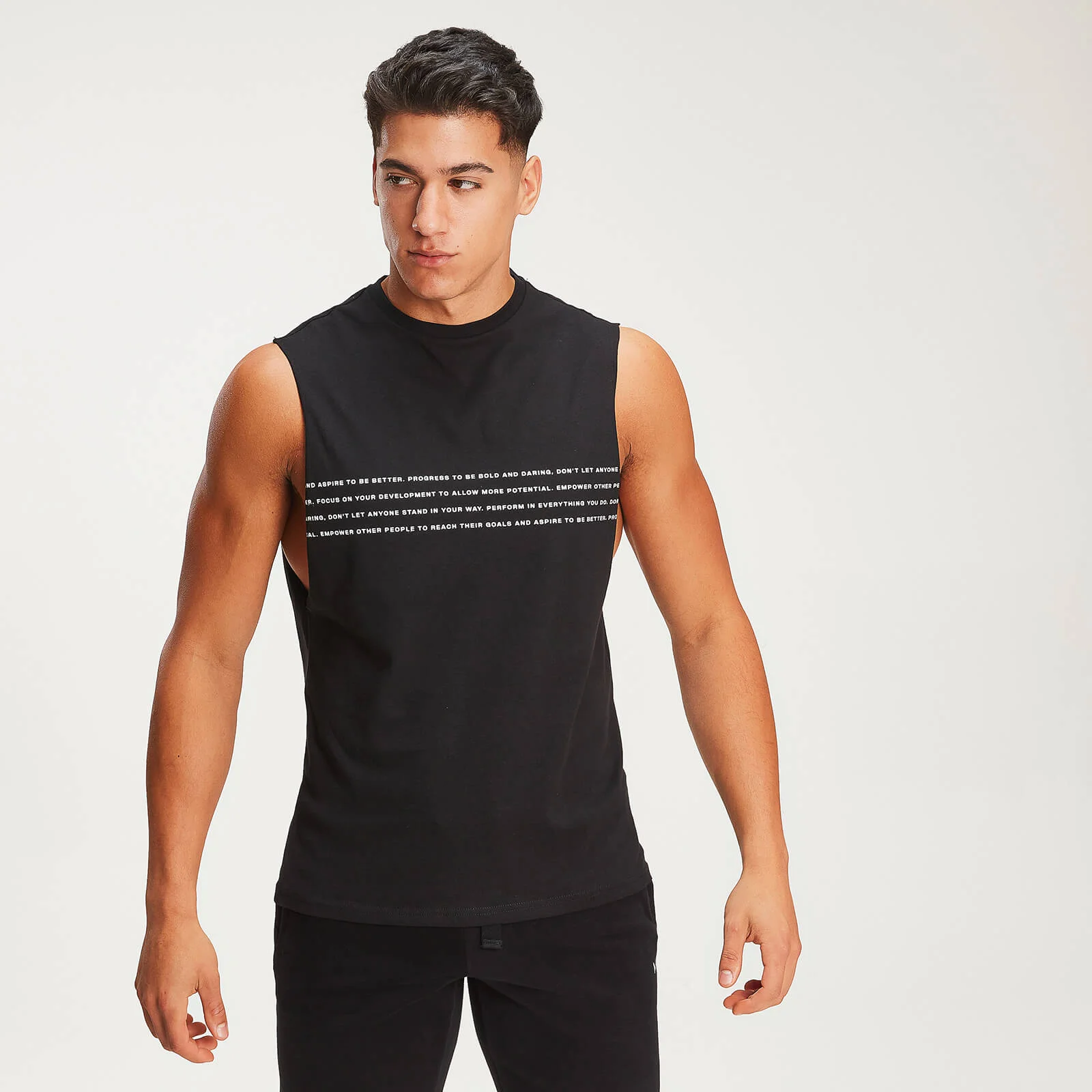 MP Men's Rest Day Slogan Drop Armhole Tank - Black - XS Obrázek 1
