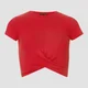 Power Crop Top s krátkým rukávem - Červený