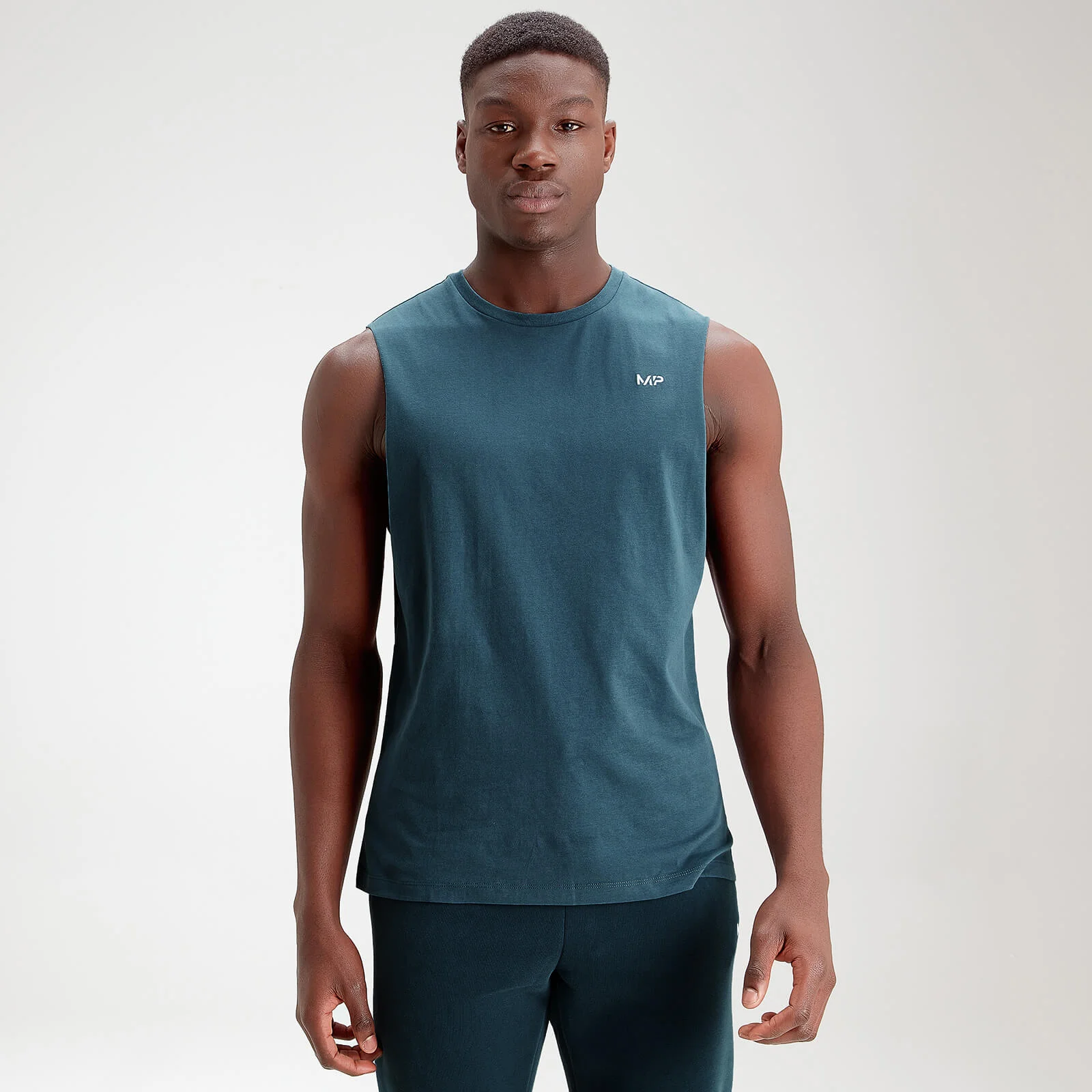 MP Men's Essentials Drop Armhole Tank - Deep Sea Blue - XXS Obrázek 1