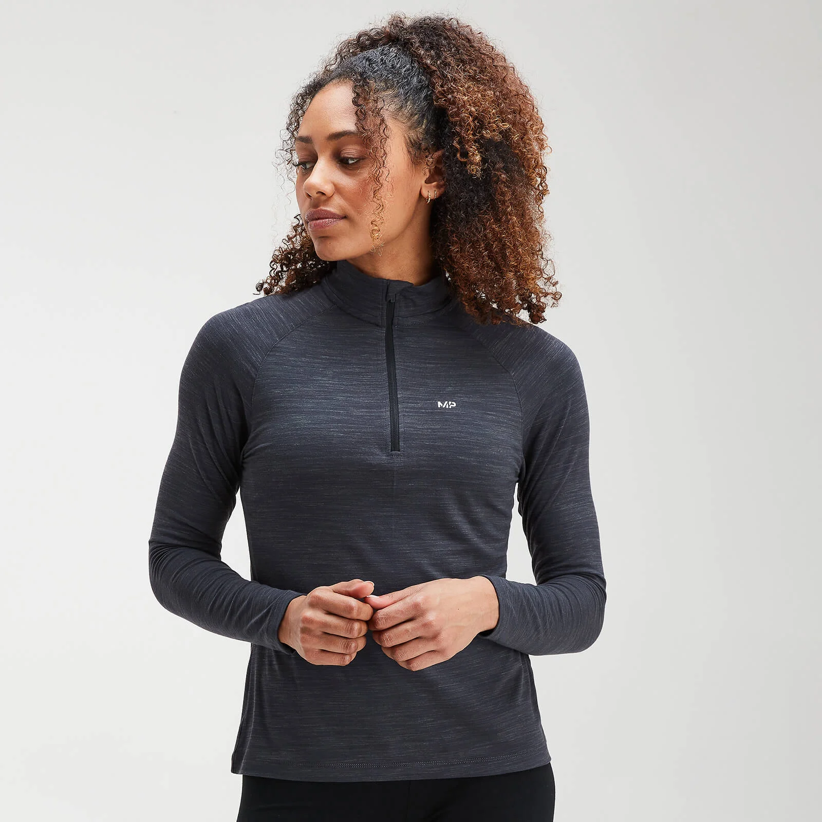 MP Dámský Performance Zip Training Top – Černý / Šedočerný Melír - XS Obrázek 1