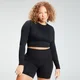 MP Dámský Crop Top s dlouhým rukávem - Černý