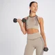 MP Dámská Contrast Rib Seamless Sportovní Podprsenka – Sezamovo-černá
