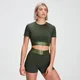 Dámský Adapt Crop Top - Tmavě zelený