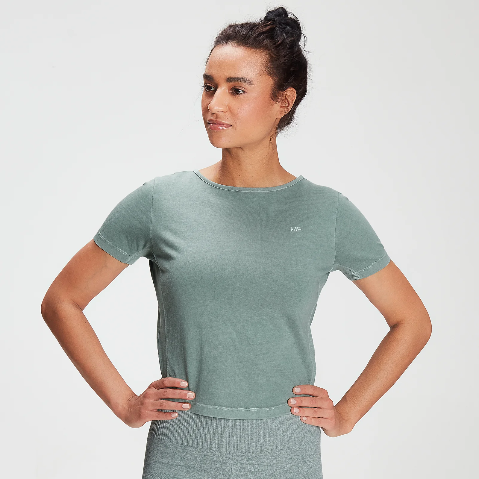 MP Women's Training Washed Tie Back T-shirt - Washed Green - XXS Obrázek 1