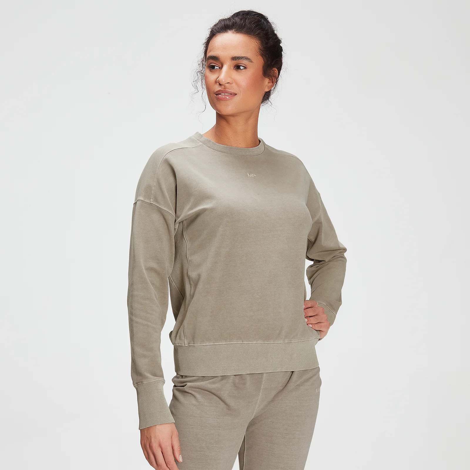 MP Women's Training Washed Crew Sweat - Taupe - XXS Obrázek 1