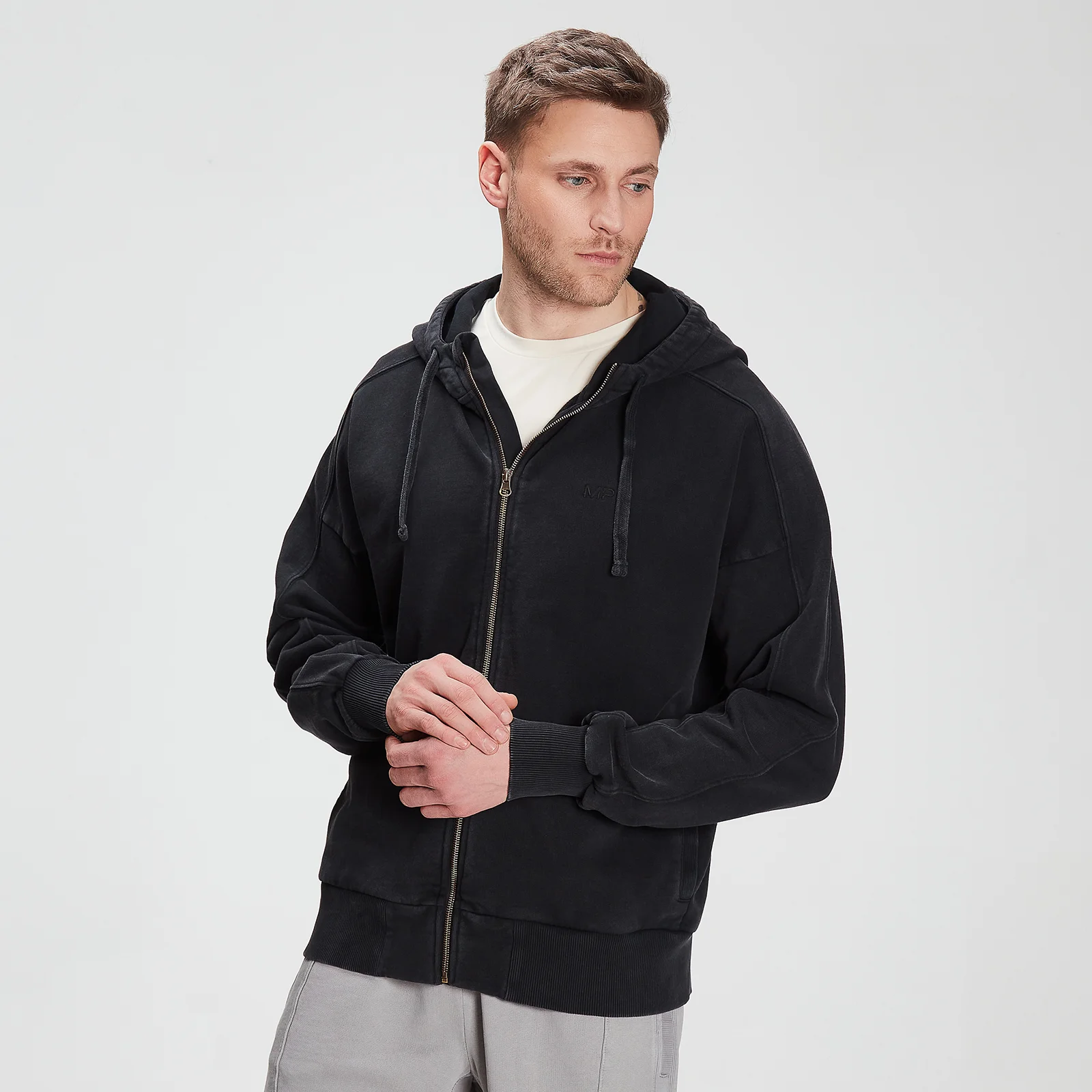 MP Men's Training Zip Through Hoodie - Black - XXS Obrázek 1