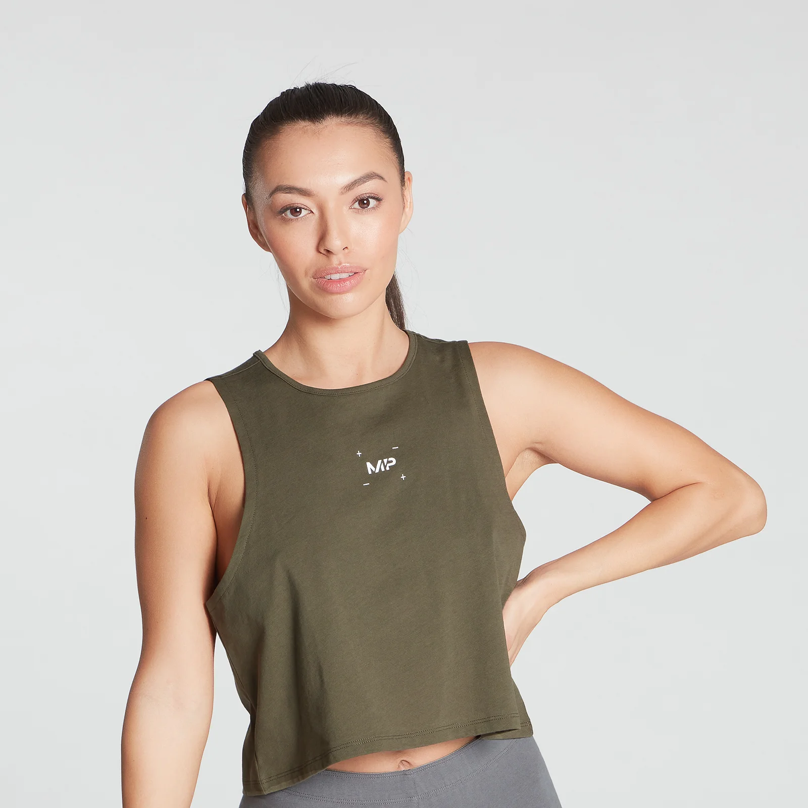 MP Women's Central Graphic Reach Vest - Dark Olive - XXS Obrázek 1