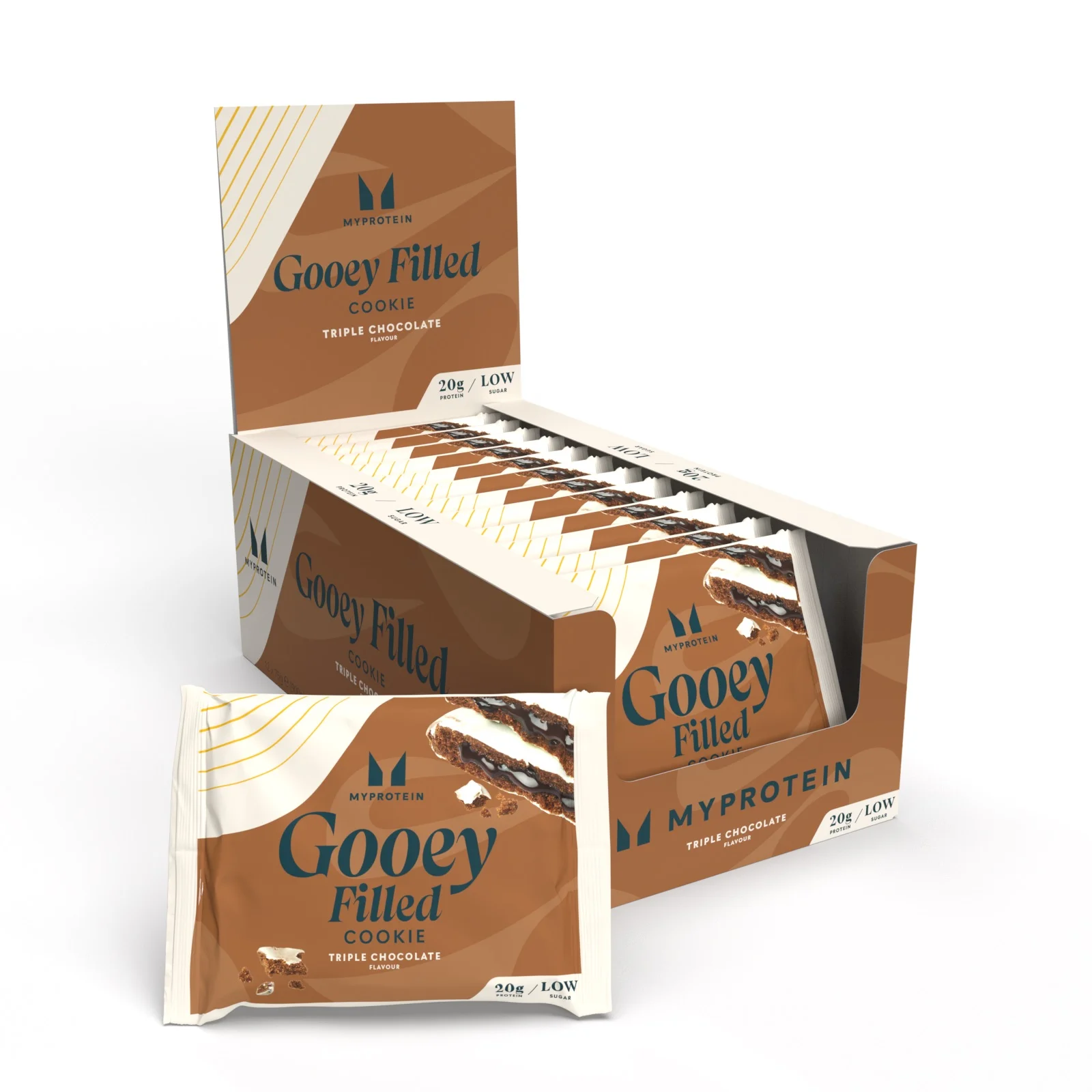 Pečená proteinová sušenka - 12 x 75g - Triple Chocolate (Gooey Filled) Obrázek 1