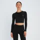 MP Shape bezešvý Crop top s dlouhým rukávem - Černý