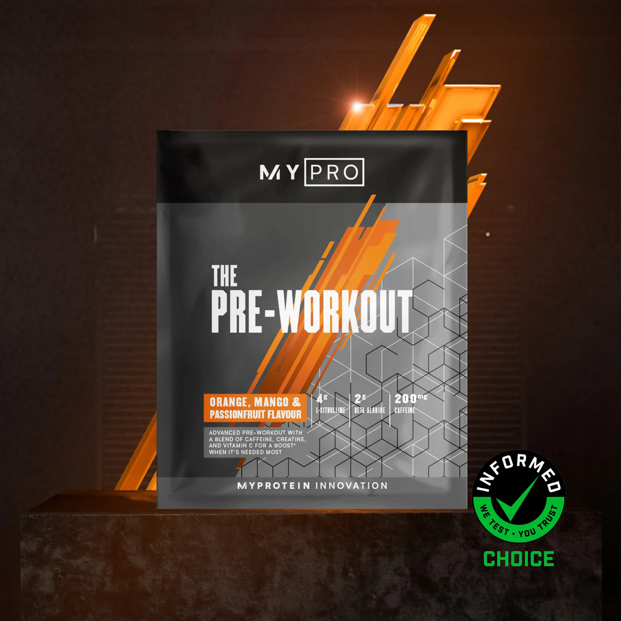 THE Pre-Workout (Sample) - 14g - Pomeranč, Mango & Maracuja Obrázek 1