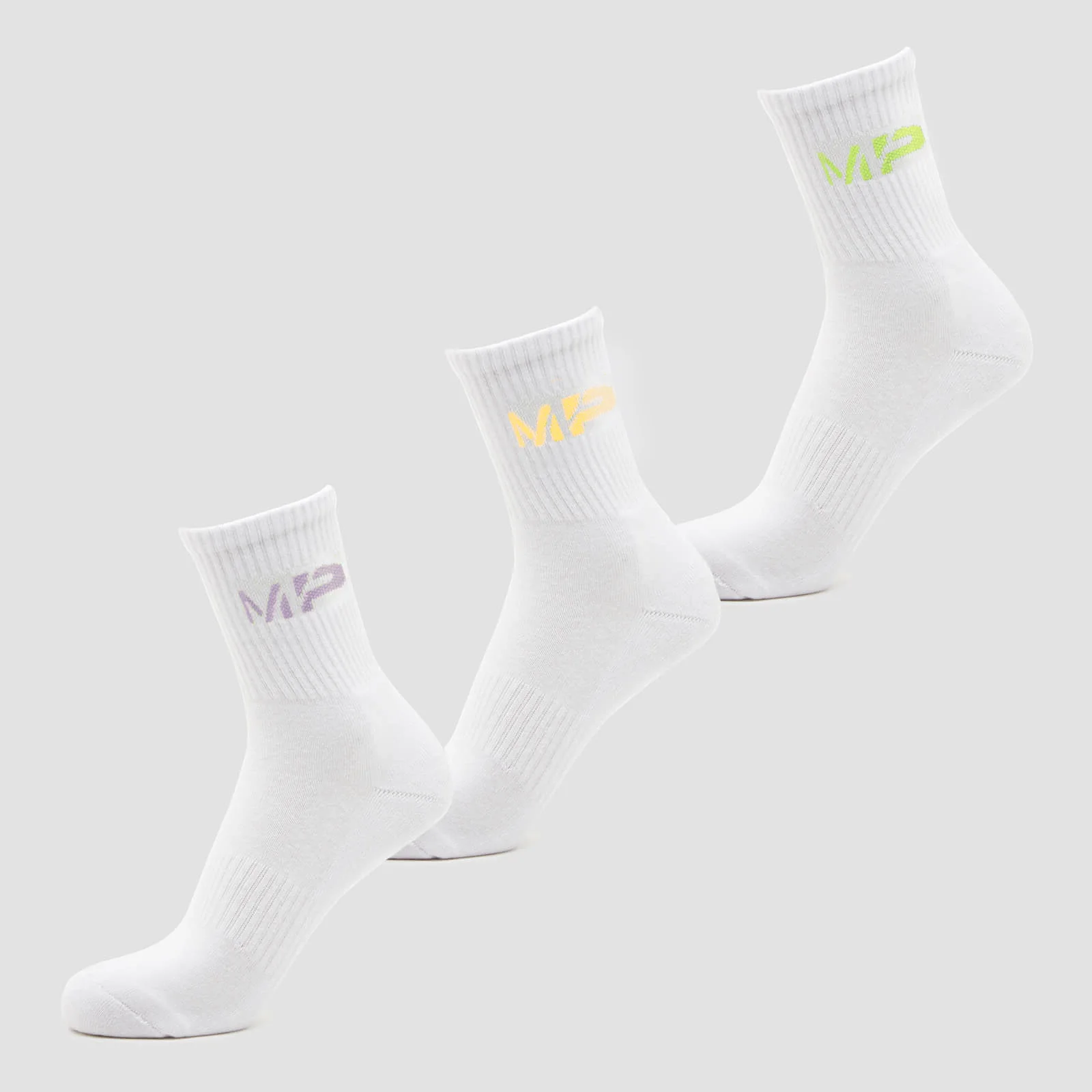 MP Women's Neon MP Logo Crew Socks (3 Pack) Butterfly/Banana/Lavender - UK 3-6 Obrázek 1