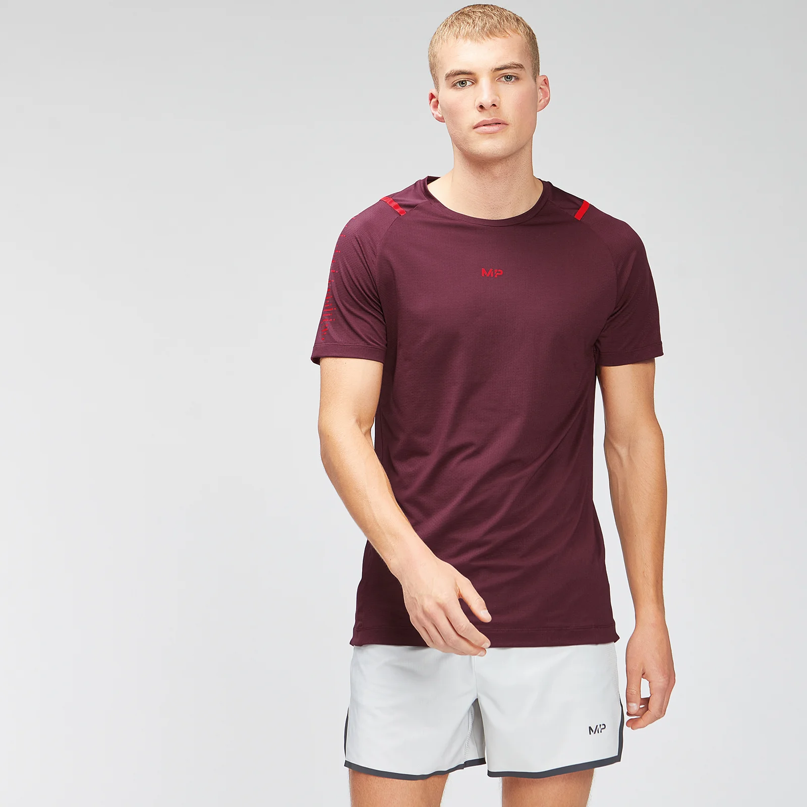 MP Pánské Velocity tričko s krátkým rukávem - Merlot - XXS Obrázek 1