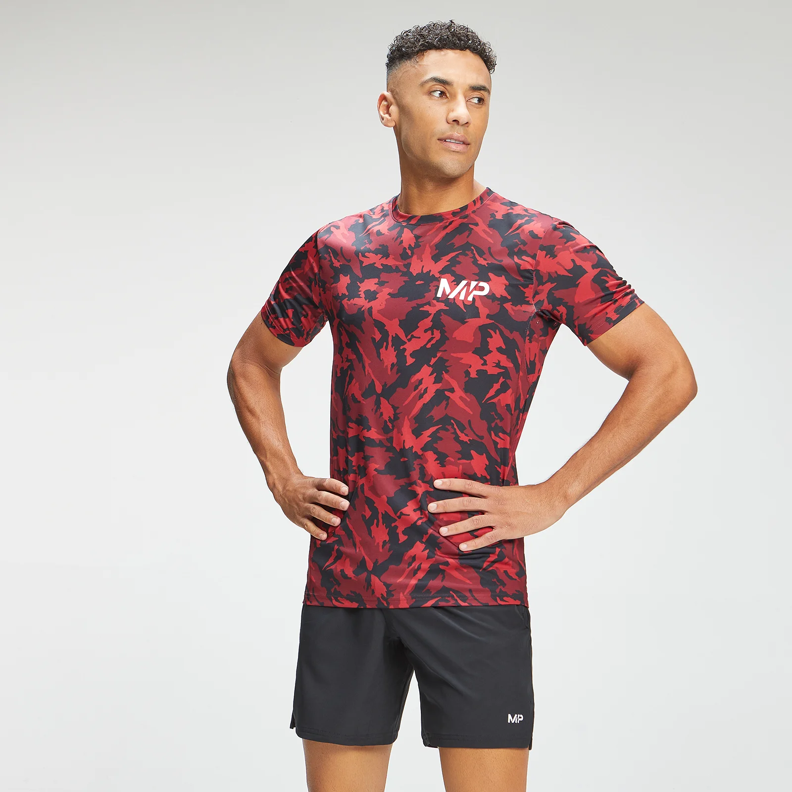 Pánské Adapt Camo tričko s krátkým rukávem - Červené Camo - XXS Obrázek 1
