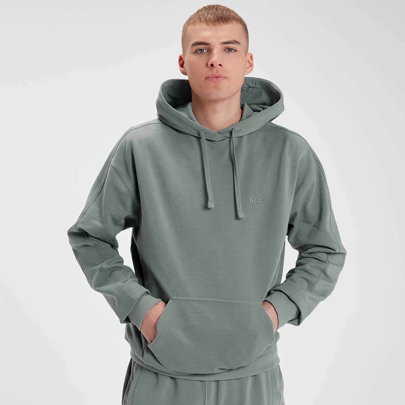MP pánská mikina s kapucí Rest Day Oversized – šedozelená - XXS Obrázek 1