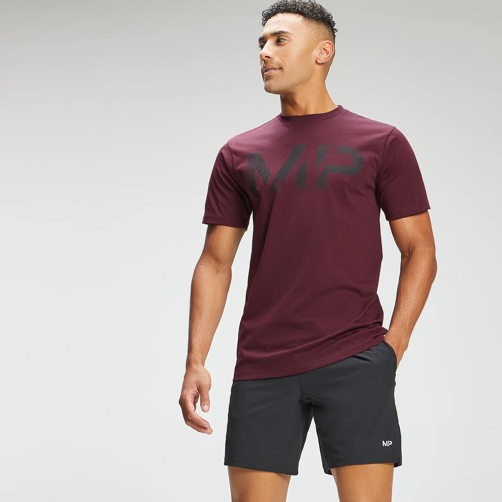 Pánské Adapt Grit Graphic tričko - Merlot melír - XXS Obrázek 1