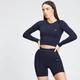 MP Dámský Shape bezešvý Crop top s dlouhým rukávem - Navy