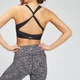 MP Dámská Power Cross Back Sportovní Podprsenka – Černý Melír