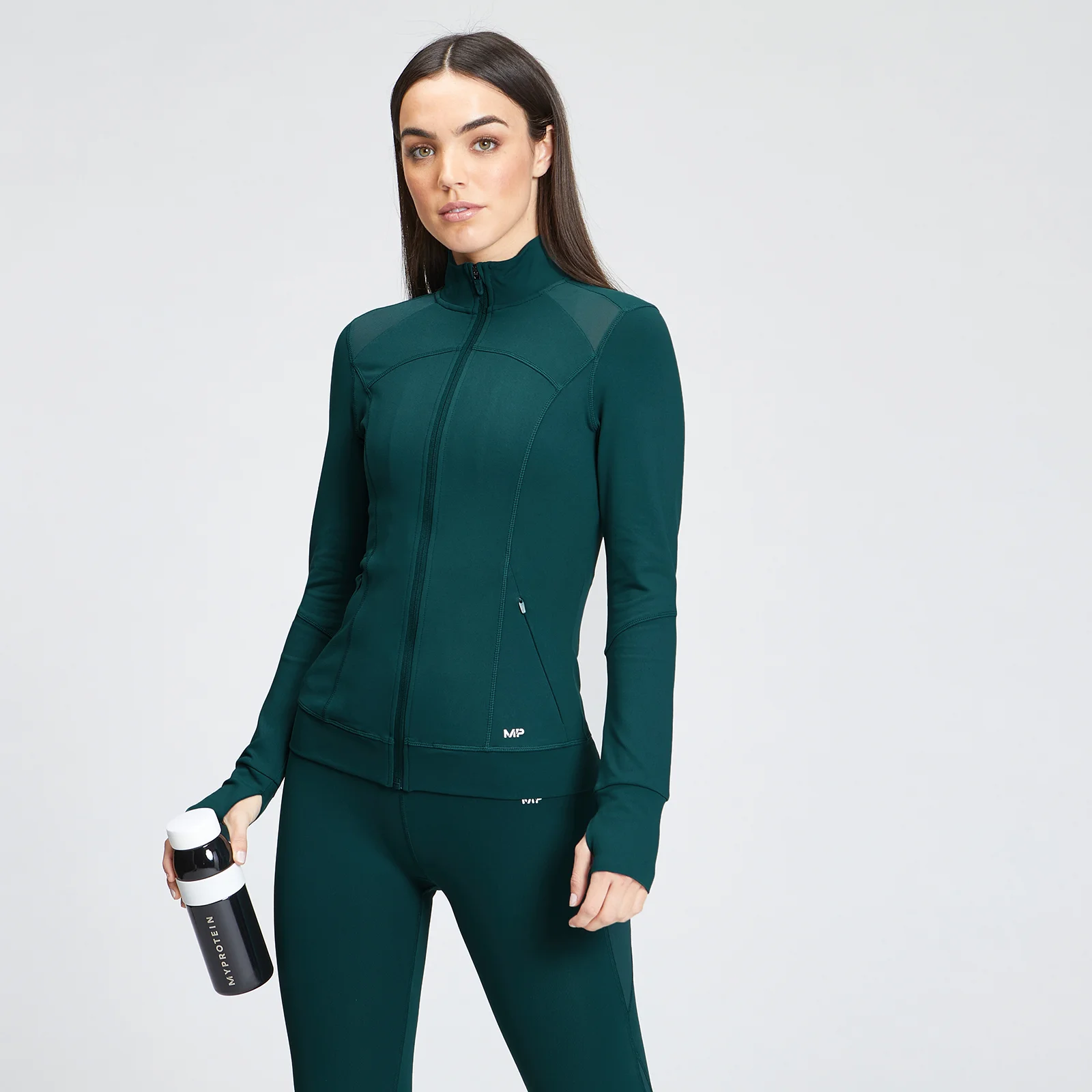 MP Dámská Power Mesh Slim Fit Bunda – Tmavě Modrozelená - XXS Obrázek 1