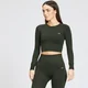 MP Dámský Shape bezešvý Crop top s dlouhým rukávem - Zelený