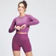 MP Dámský Shape bezešvý Crop top s dlouhým rukávem - Fialový