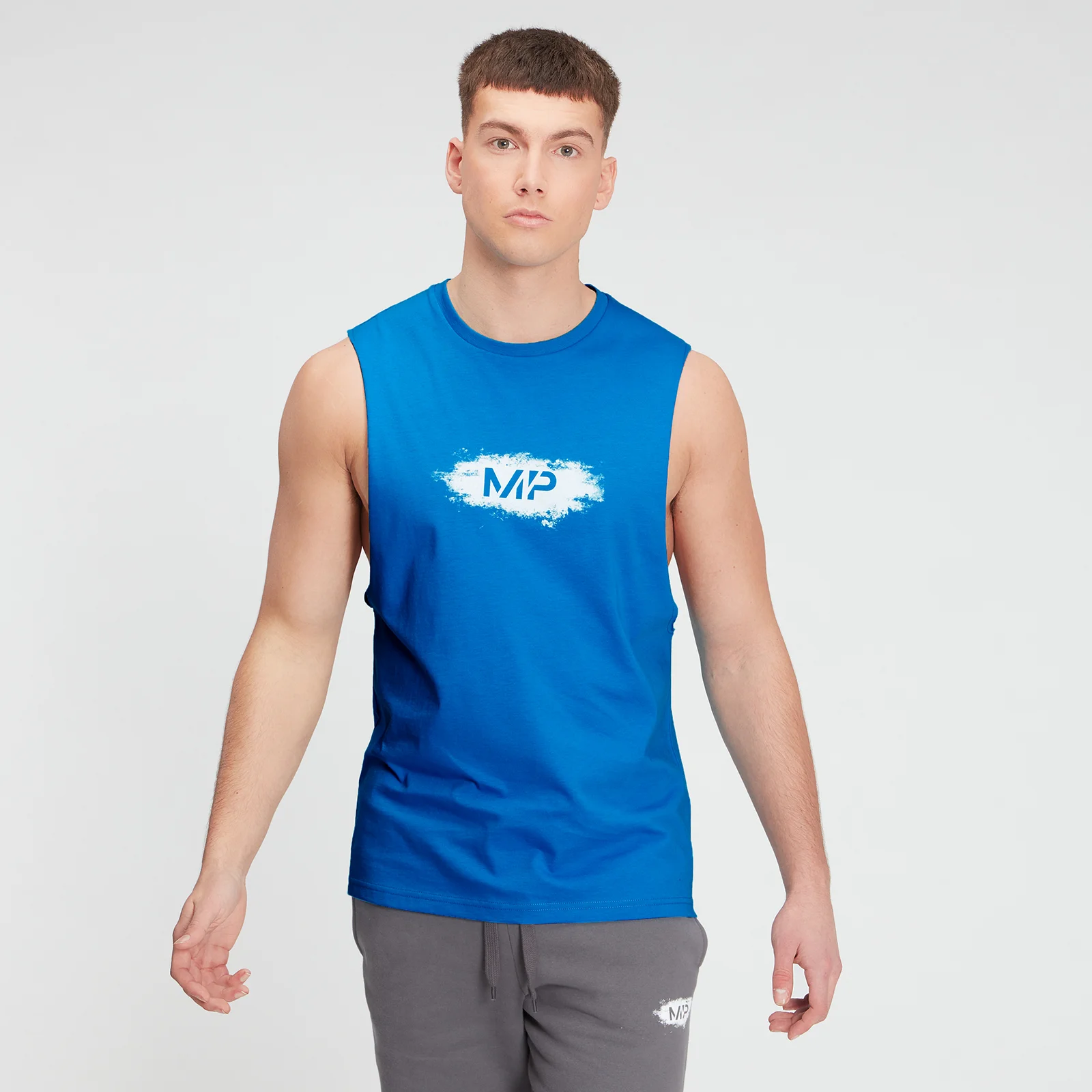 MP Men's Chalk Graphic Tank Top - Aqua - XXS Obrázek 1