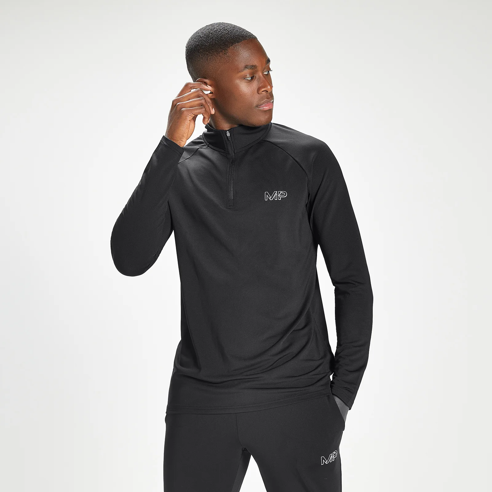 MP pánské triko se zipem u krku Infinity Mark Graphic Training – černé - XXS Obrázek 1