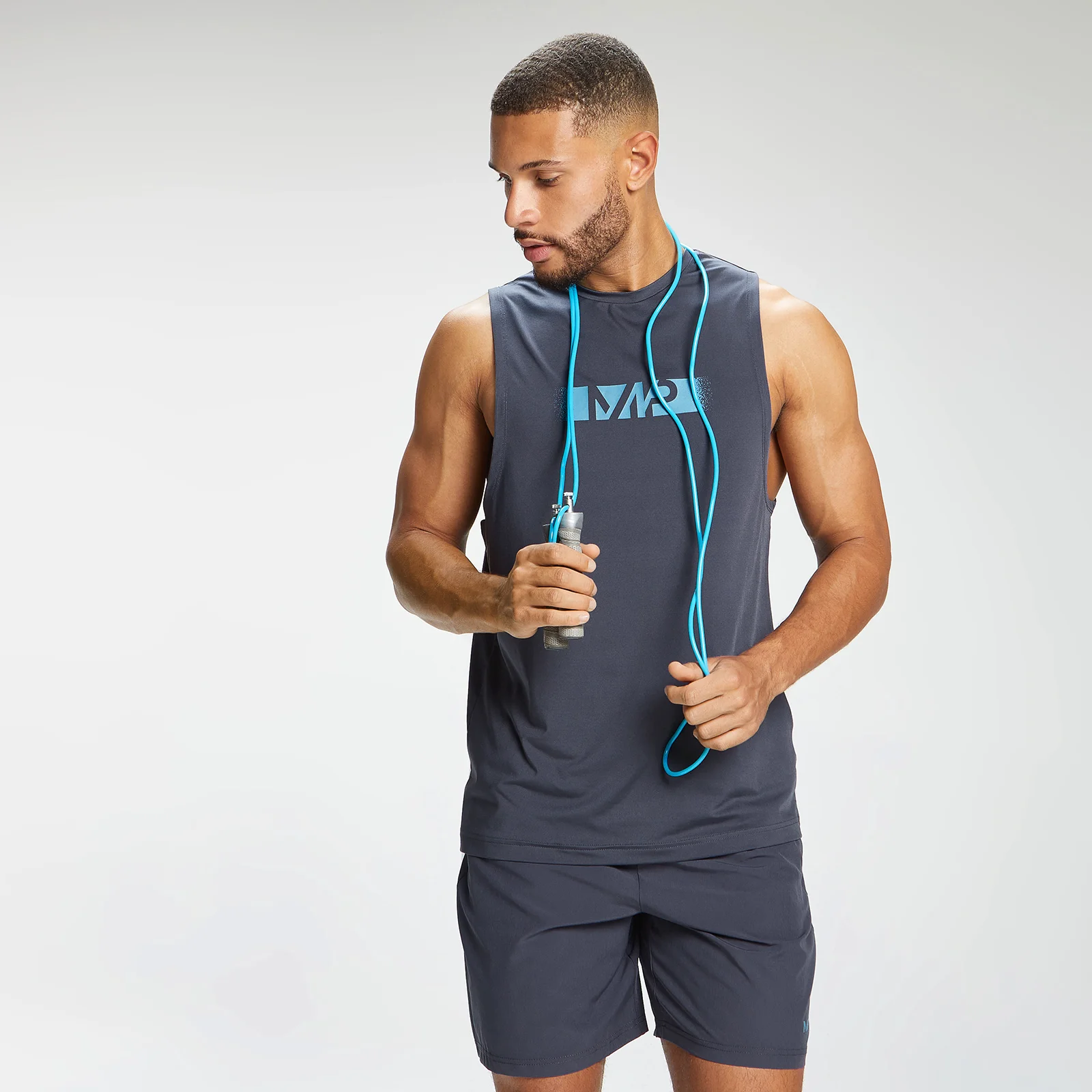 MP Pánské Graffiti Graphic Training Tričko bez Rukávů – Grafitové - XXS Obrázek 1