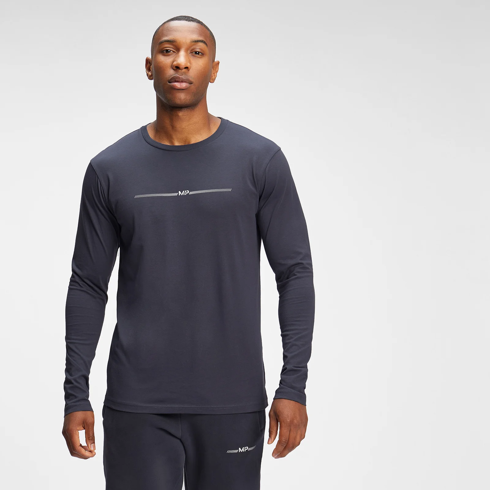 MP Pánské Mini Mark Graphic Triko s Dlouhým Rukávem – Grafitové - XXS Obrázek 1