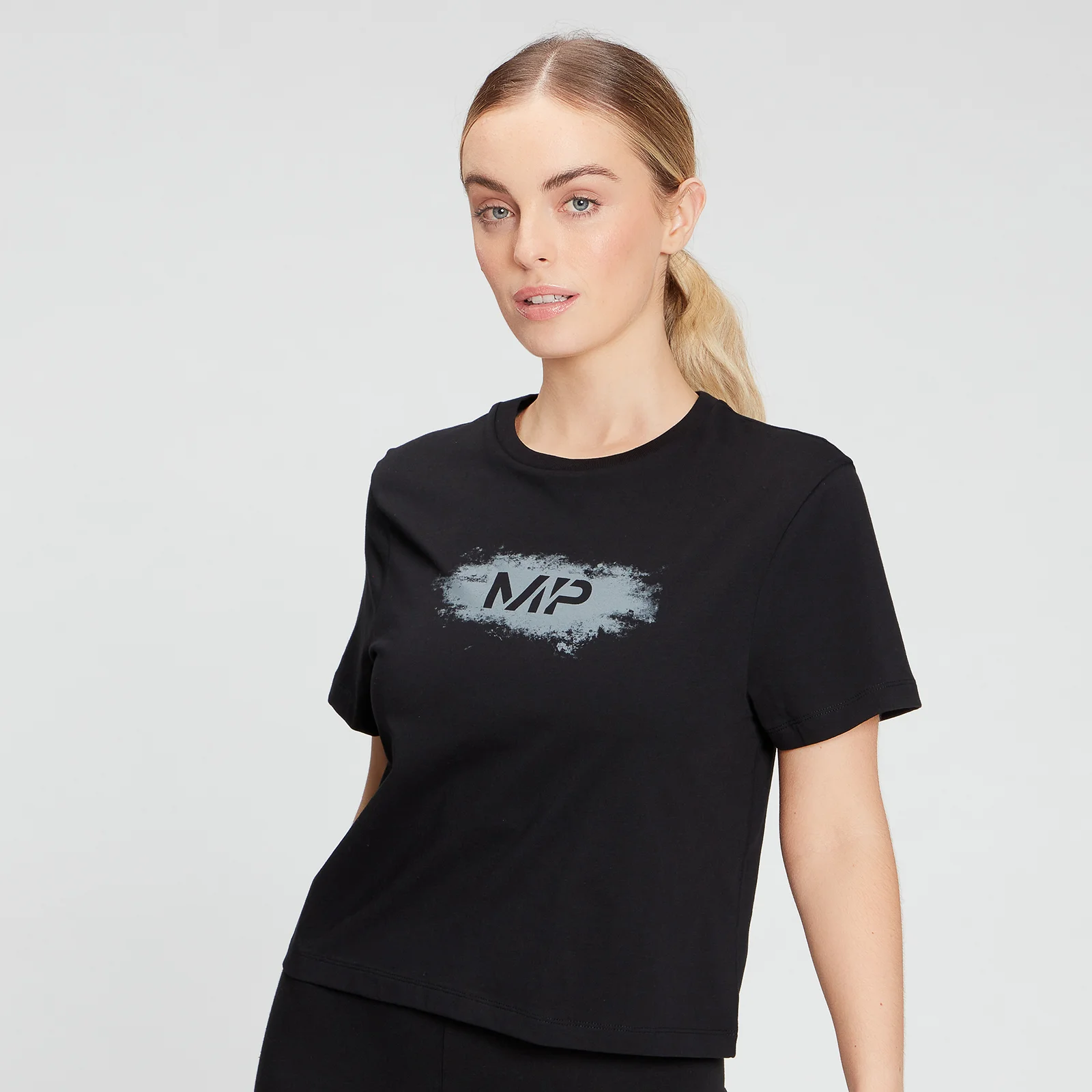 MP Women's Chalk Graphic Crop T-Shirt - Black - XXS Obrázek 1