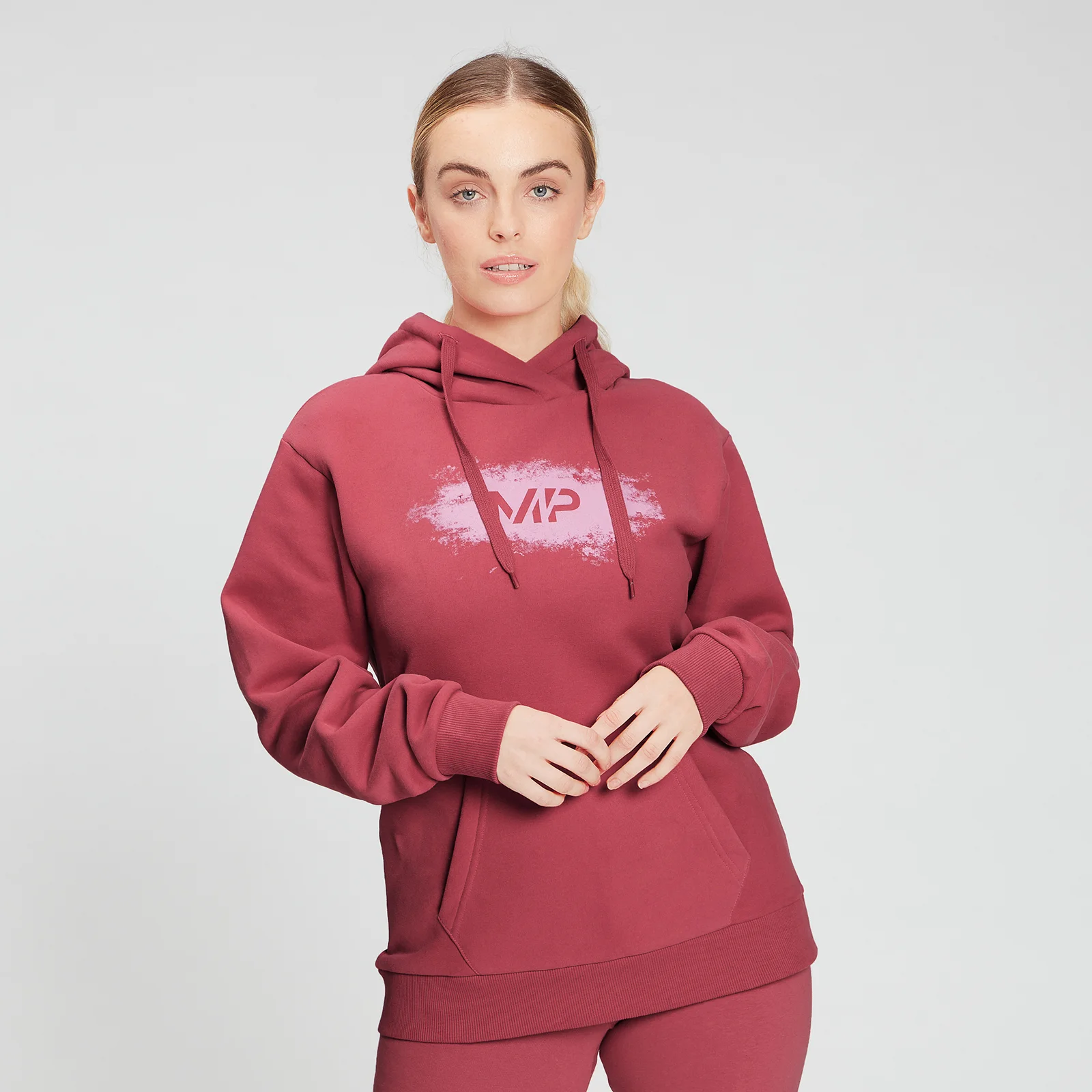 MP Women's Chalk Graphic Hoodie - Berry Pink - XXS Obrázek 1