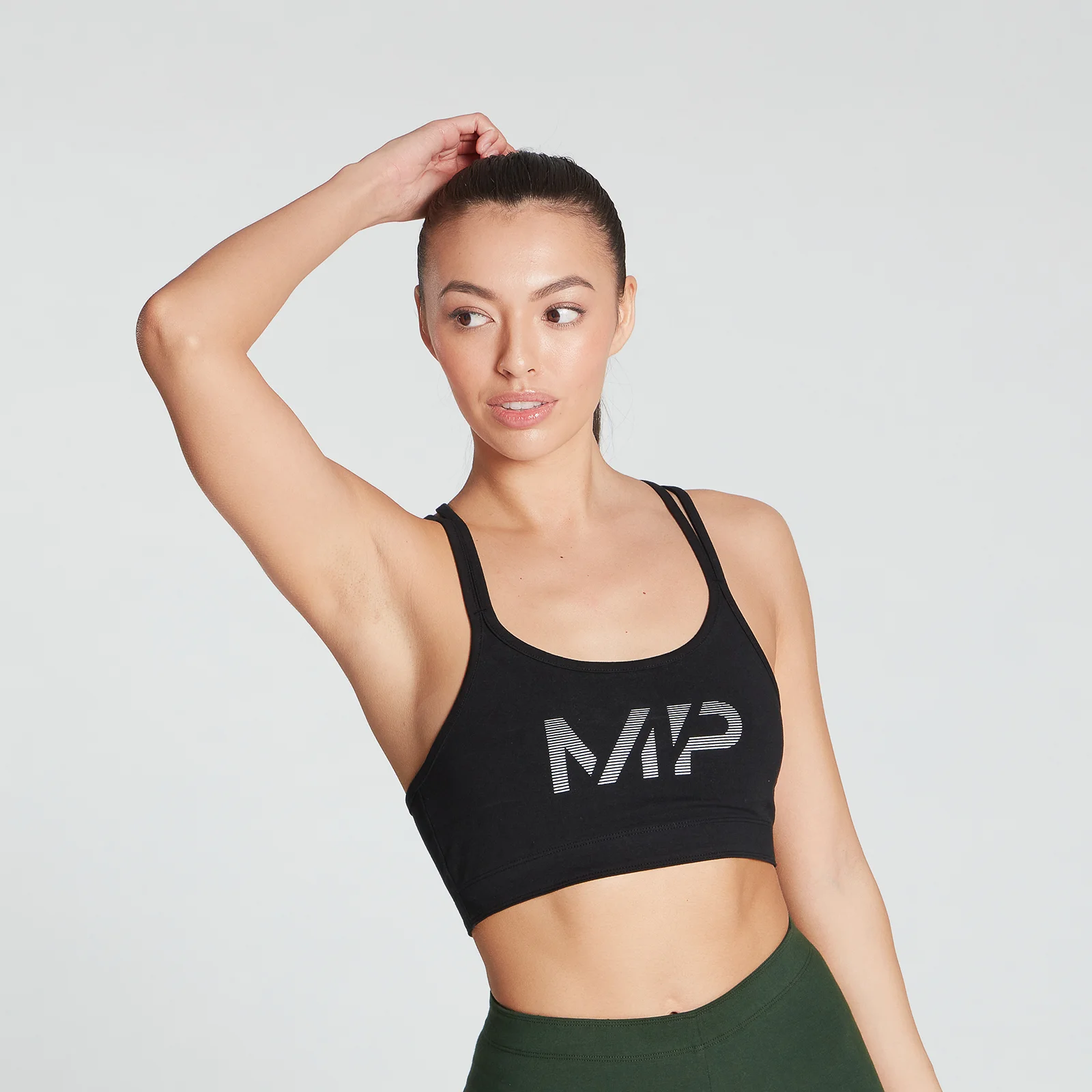 MP Women's Gradient Line Graphic Sports Bra - Black - XXS Obrázek 1