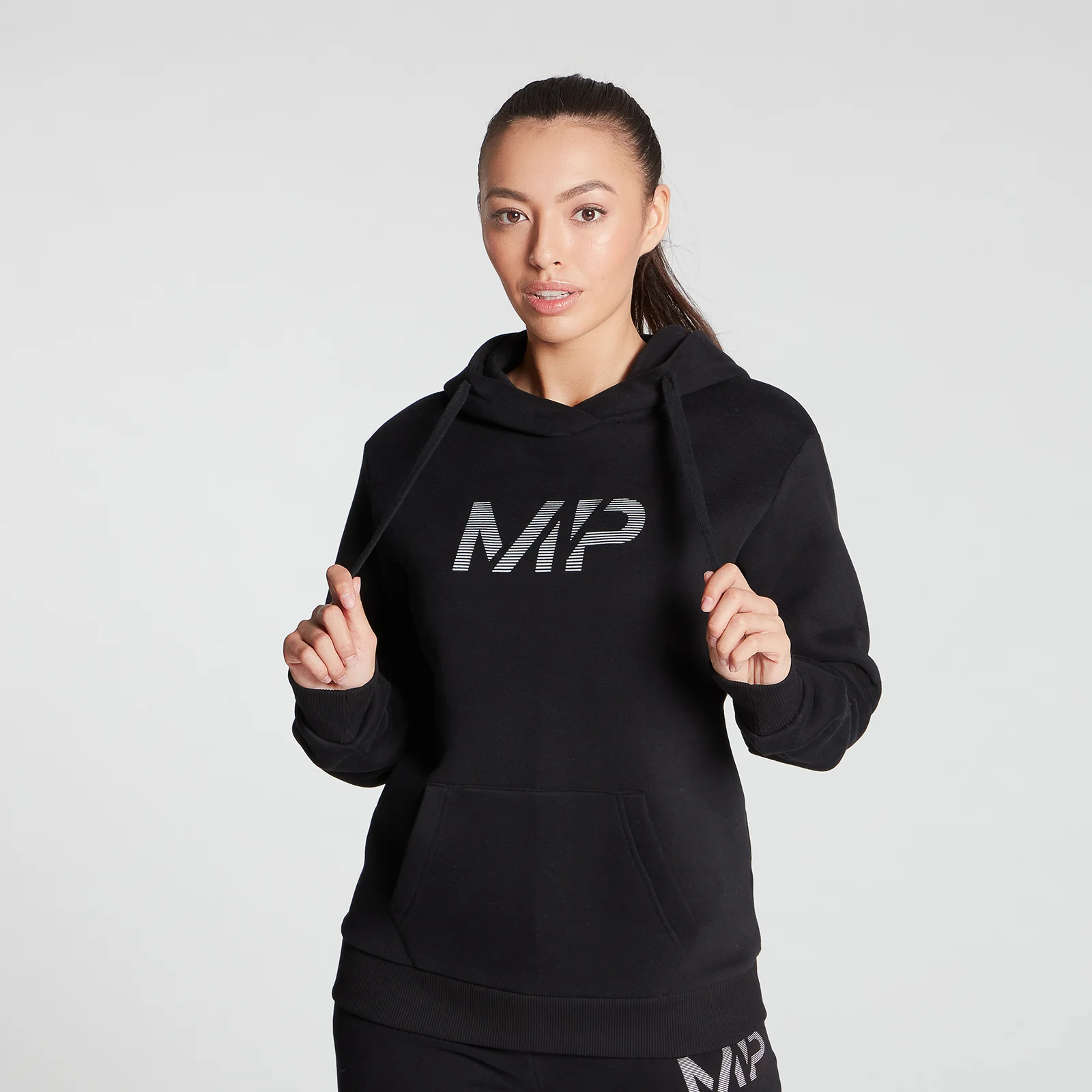 MP Women's Gradient Line Graphic Hoodie - Black - XXS Obrázek 1