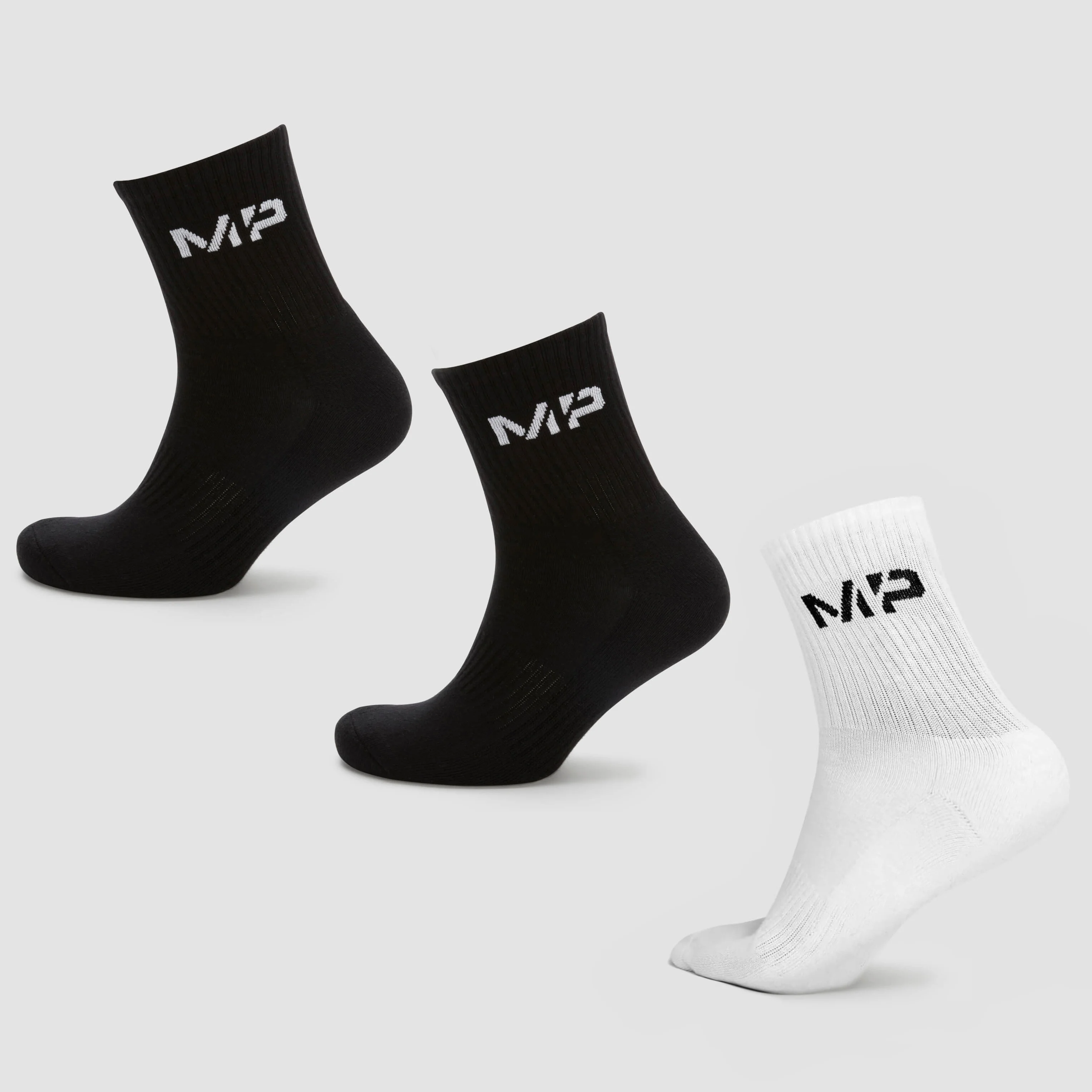 MP Women's Crew Socks (3 Pack) - Black/White - UK 3-6 Obrázek 1