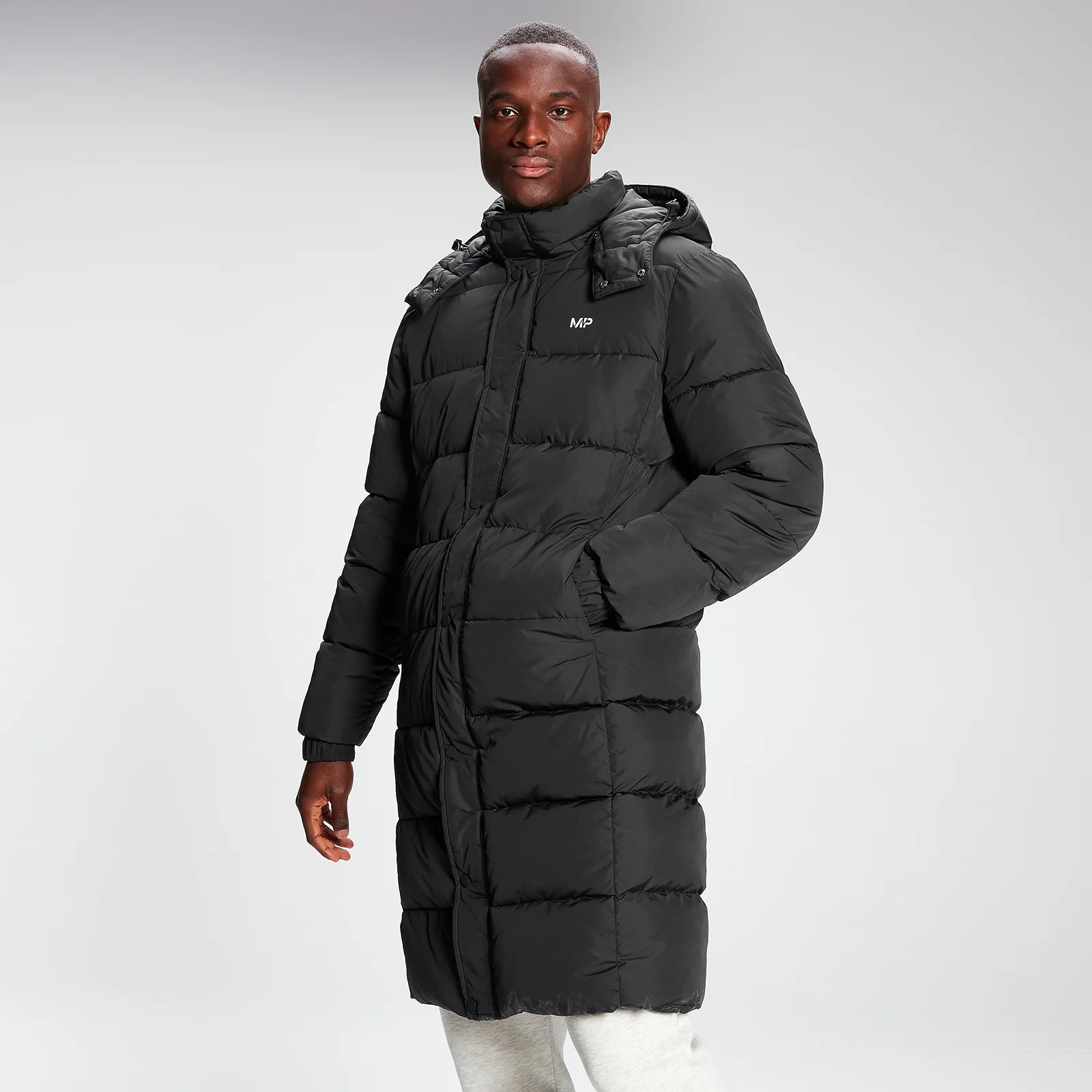 MP Men's Long Puffer Jacket - Black - XXS Obrázek 1
