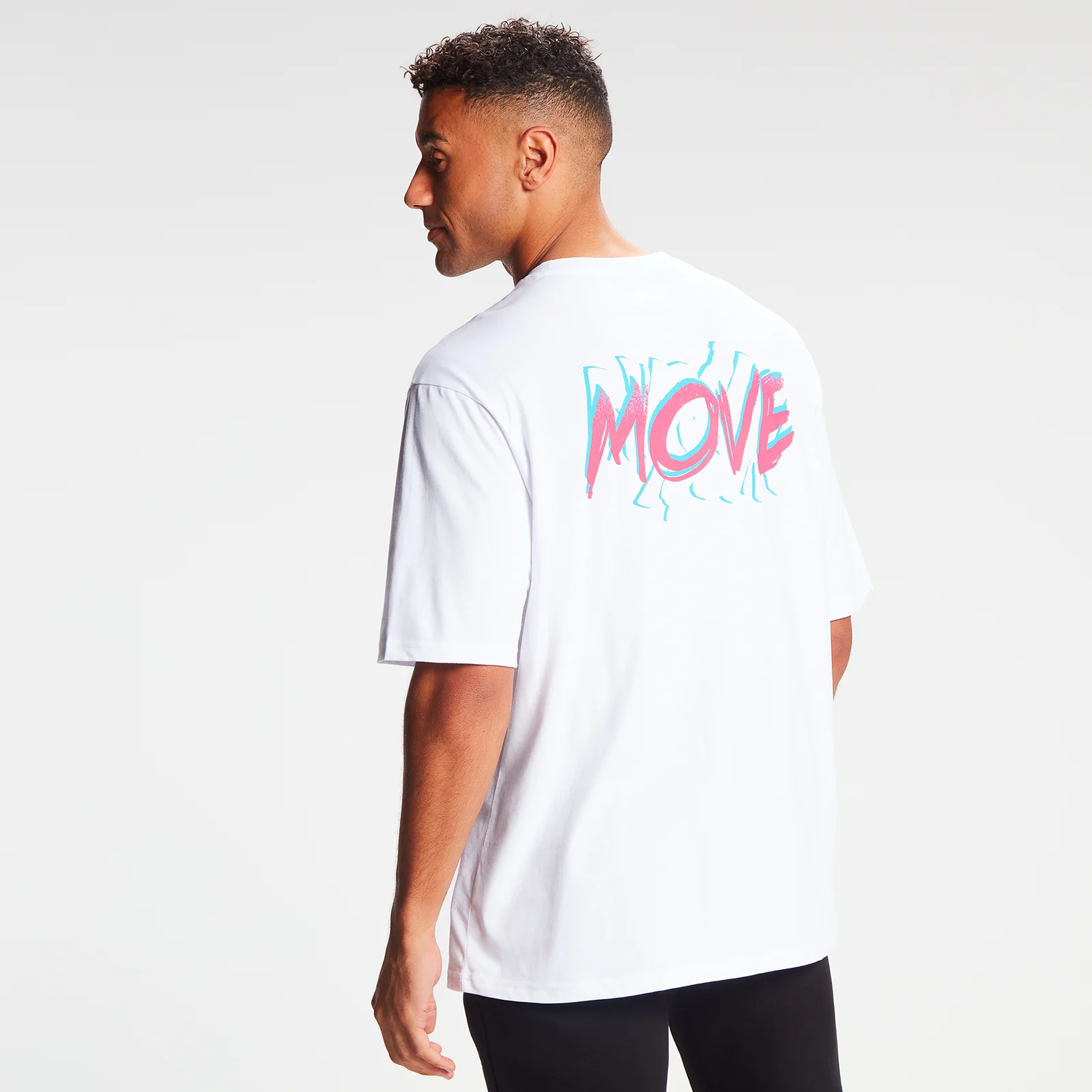 MP pánské oversized tričko s krátkým rukávem Retro Move – bílé - XXS Obrázek 1