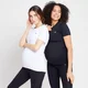 MP dámské těhotenské tričko s krátkým rukávem Power, multibalení – černé/bílé