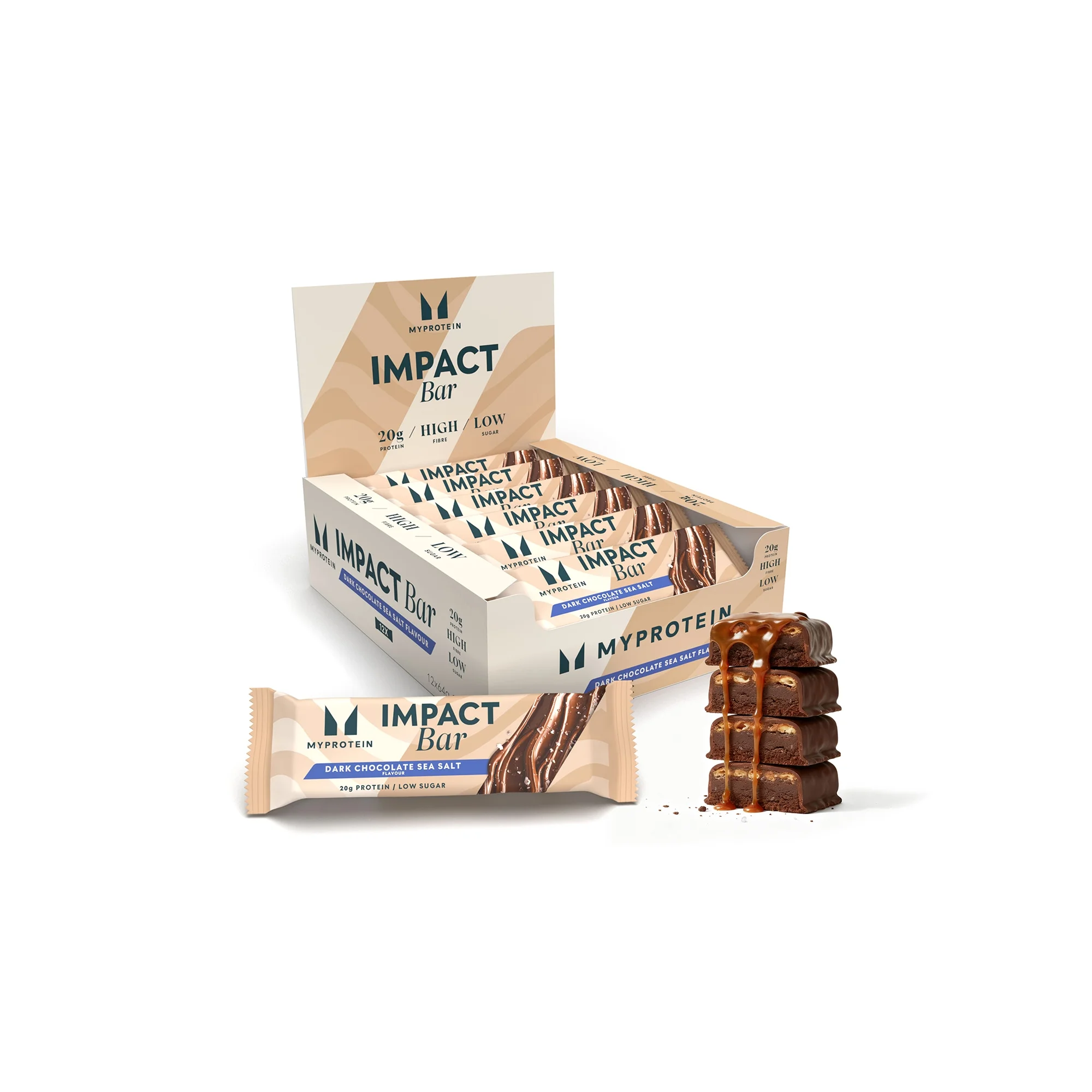 Impact Protein Bar - 12 x 64g - Hořká čokoláda s mořskou solí Obrázek 1