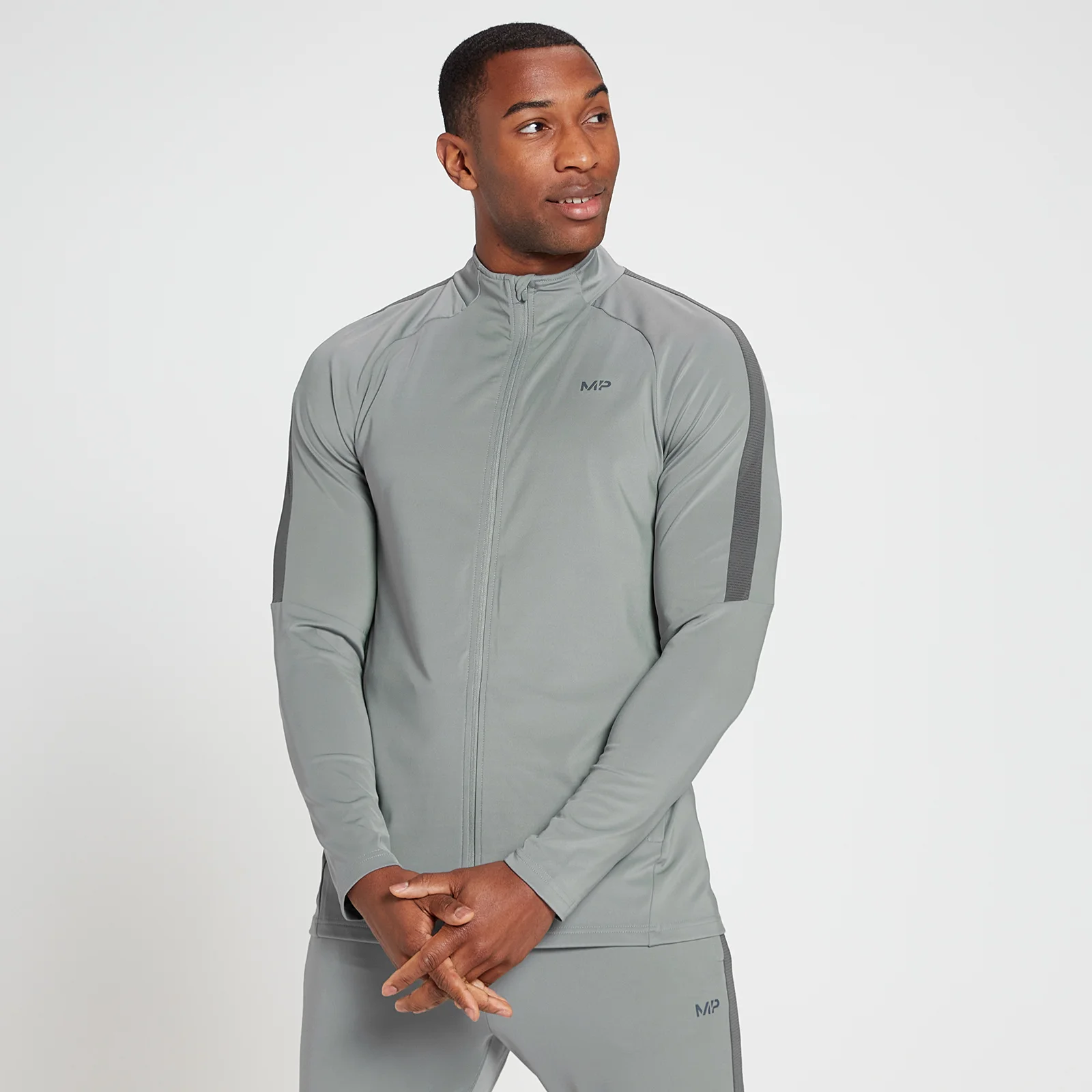 MP pánská tepláková bunda Tempo – šedá - XXS Obrázek 1