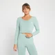 MP Dámský Composure Seamless Crop Top s Dlouhým Rukávem – Ledově Modrý